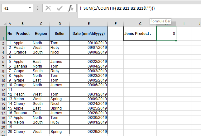 Tutorial Menggunakan Rumus Excel Menghitung Jumlah Data Yang